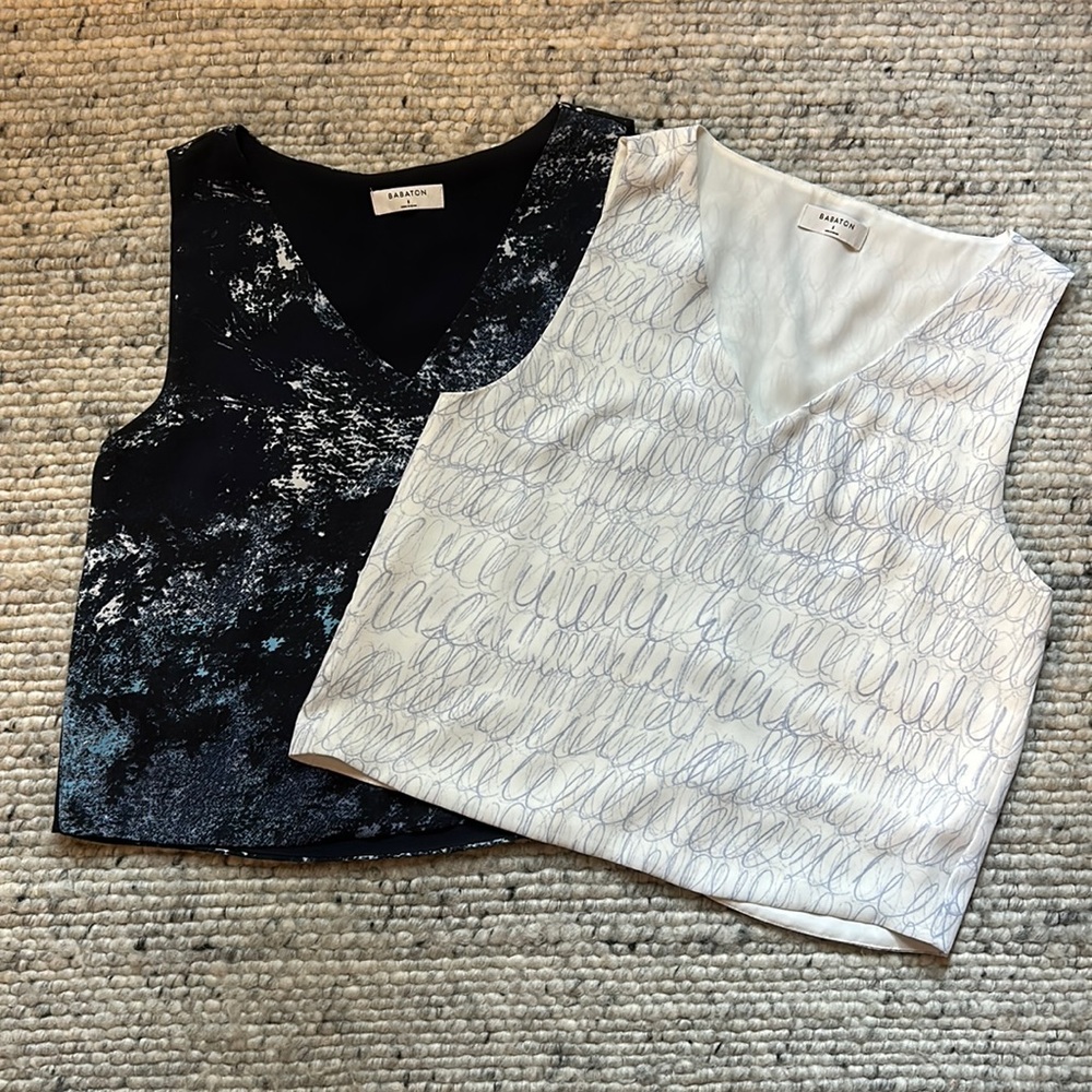 Aritzia Babaton Bundle of 2 Murphy sleeveless blouse size Small